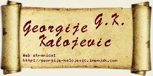 Georgije Kalojević vizit kartica